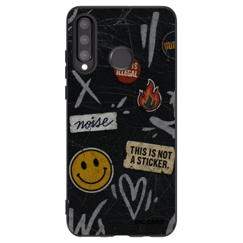 Picasee silikonový černý obal pro Huawei P30 Lite - STICKERS x TAGS