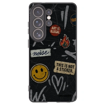 Picasee silikonový černý obal pro Samsung Galaxy S26 Ultra - STICKERS x TAGS