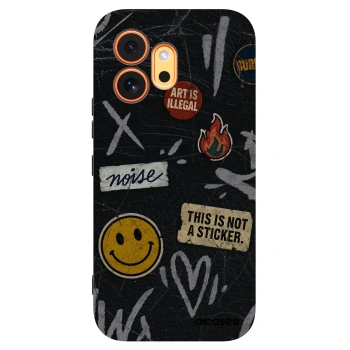 Picasee silikonový černý obal pro Honor 600 - STICKERS x TAGS