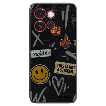 Picasee silikonový černý obal pro Motorola Edge 60 Neo 5G - STICKERS x TAGS