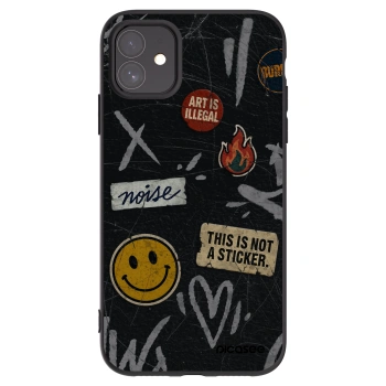 Picasee silikonový černý obal pro Apple iPhone 11 - STICKERS x TAGS