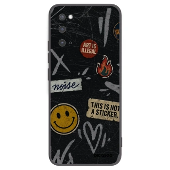Picasee silikonový černý obal pro Samsung Galaxy S20 G980F - STICKERS x TAGS