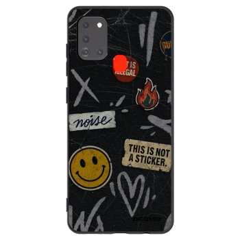Picasee silikonový černý obal pro Samsung Galaxy A21s - STICKERS x TAGS