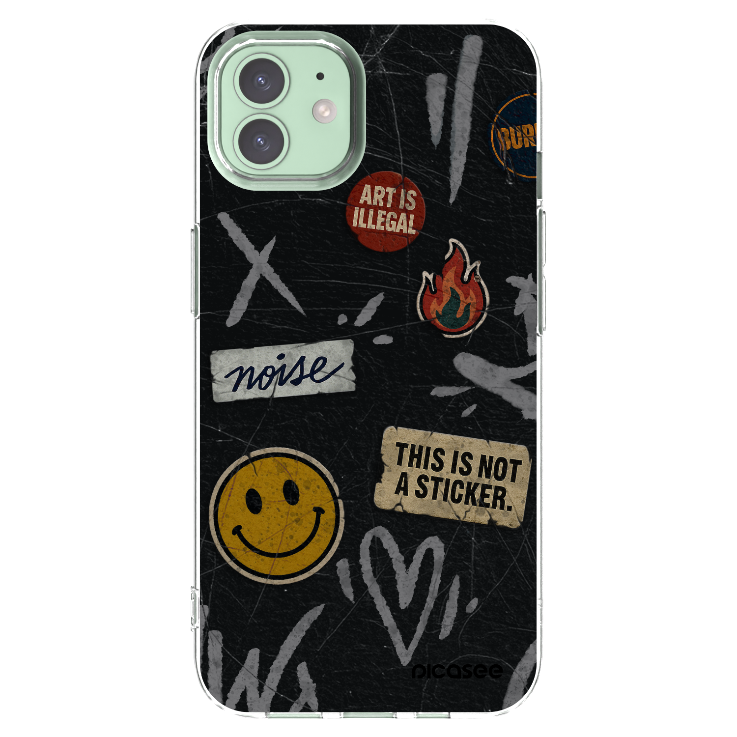 Picasee silikonový průhledný obal pro Apple iPhone 12 - STICKERS x TAGS