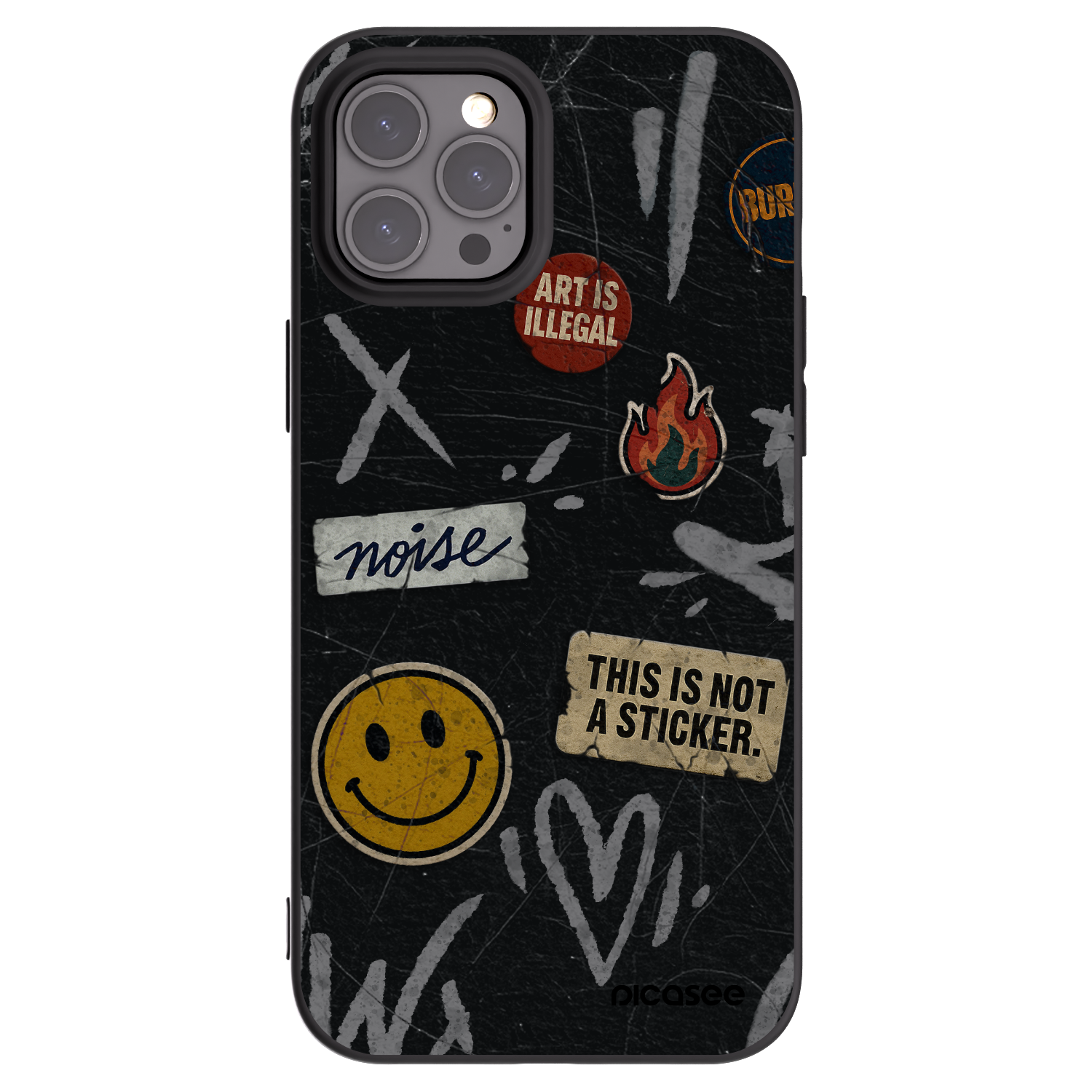 Picasee silikonový černý obal pro Apple iPhone 12 Pro Max - STICKERS x TAGS