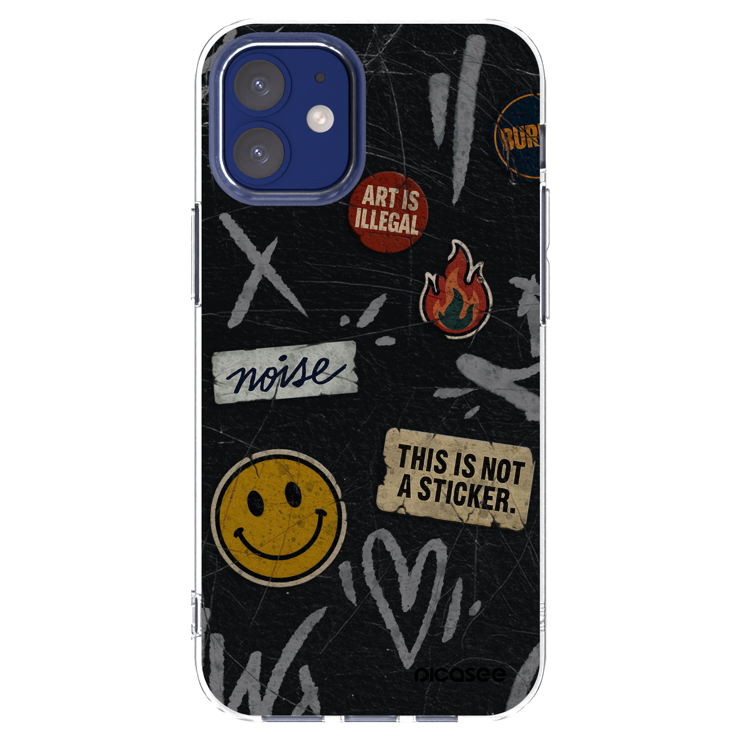 Picasee silikonový průhledný obal pro Apple iPhone 12 mini - STICKERS x TAGS