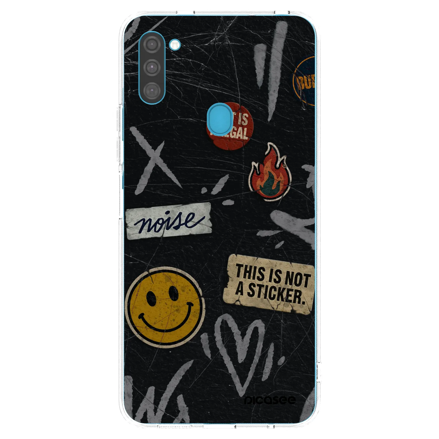 Picasee silikonový průhledný obal pro Samsung Galaxy M11 - STICKERS x TAGS