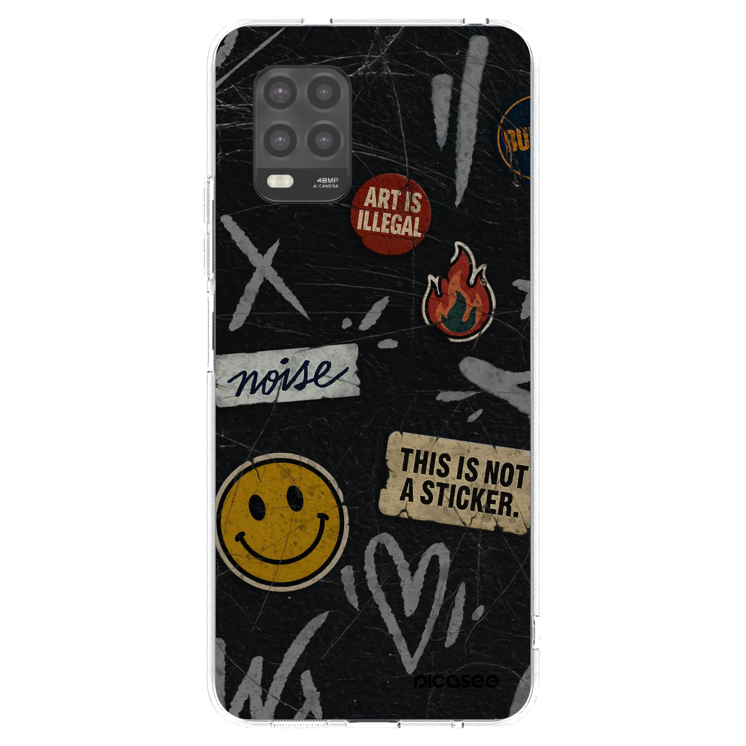 Picasee silikonový průhledný obal pro Xiaomi Mi 10 Lite - STICKERS x TAGS