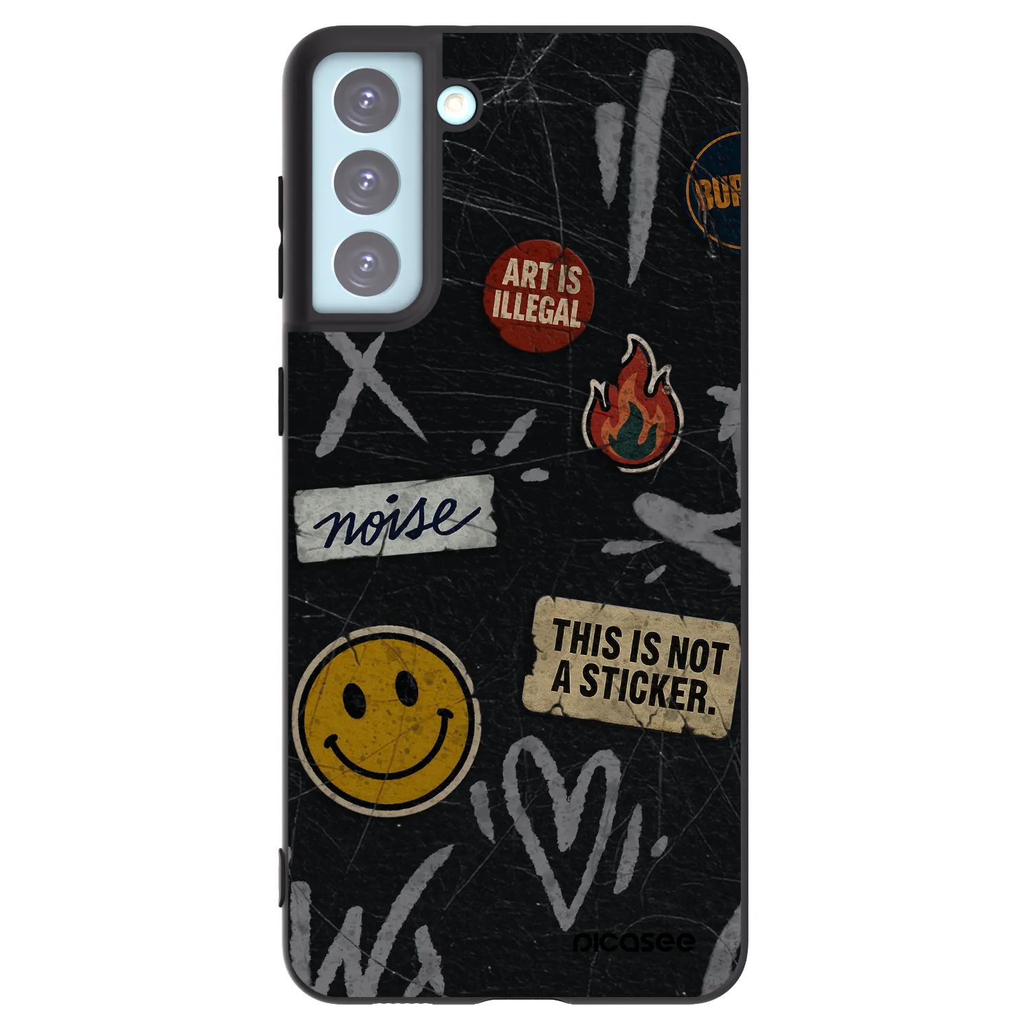 Picasee silikonový černý obal pro Samsung Galaxy S21+ 5G G996F - STICKERS x TAGS