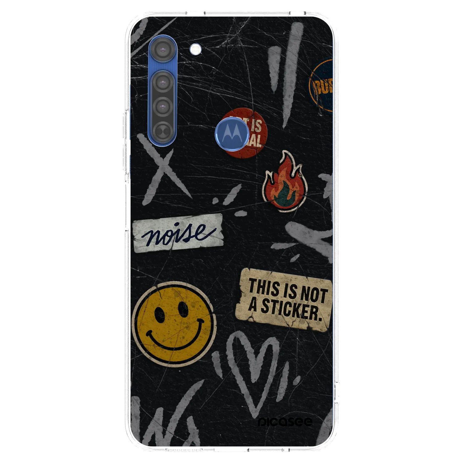 Picasee silikonový průhledný obal pro Motorola Moto G8 - STICKERS x TAGS