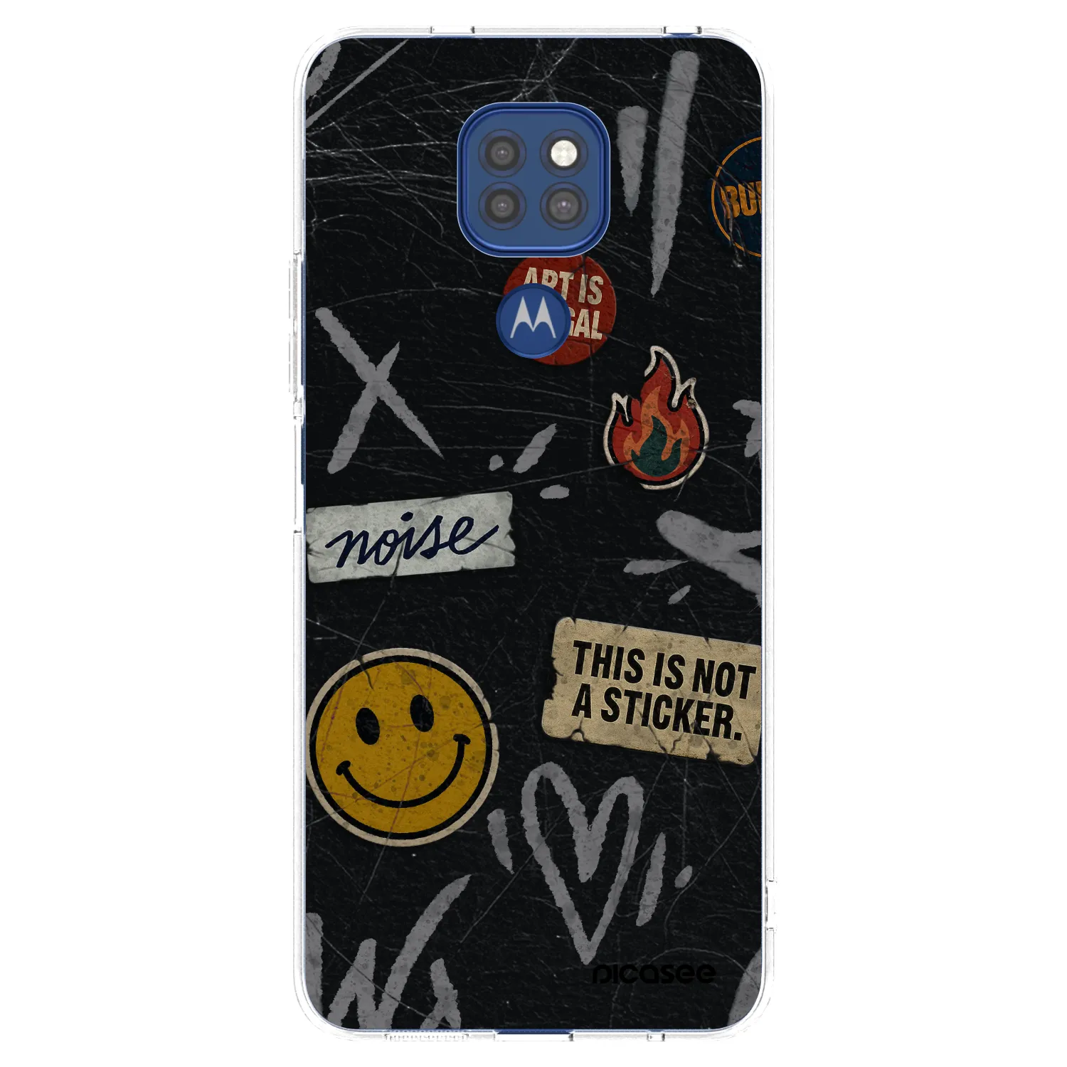 Picasee silikonový průhledný obal pro Motorola Moto G9 Play - STICKERS x TAGS