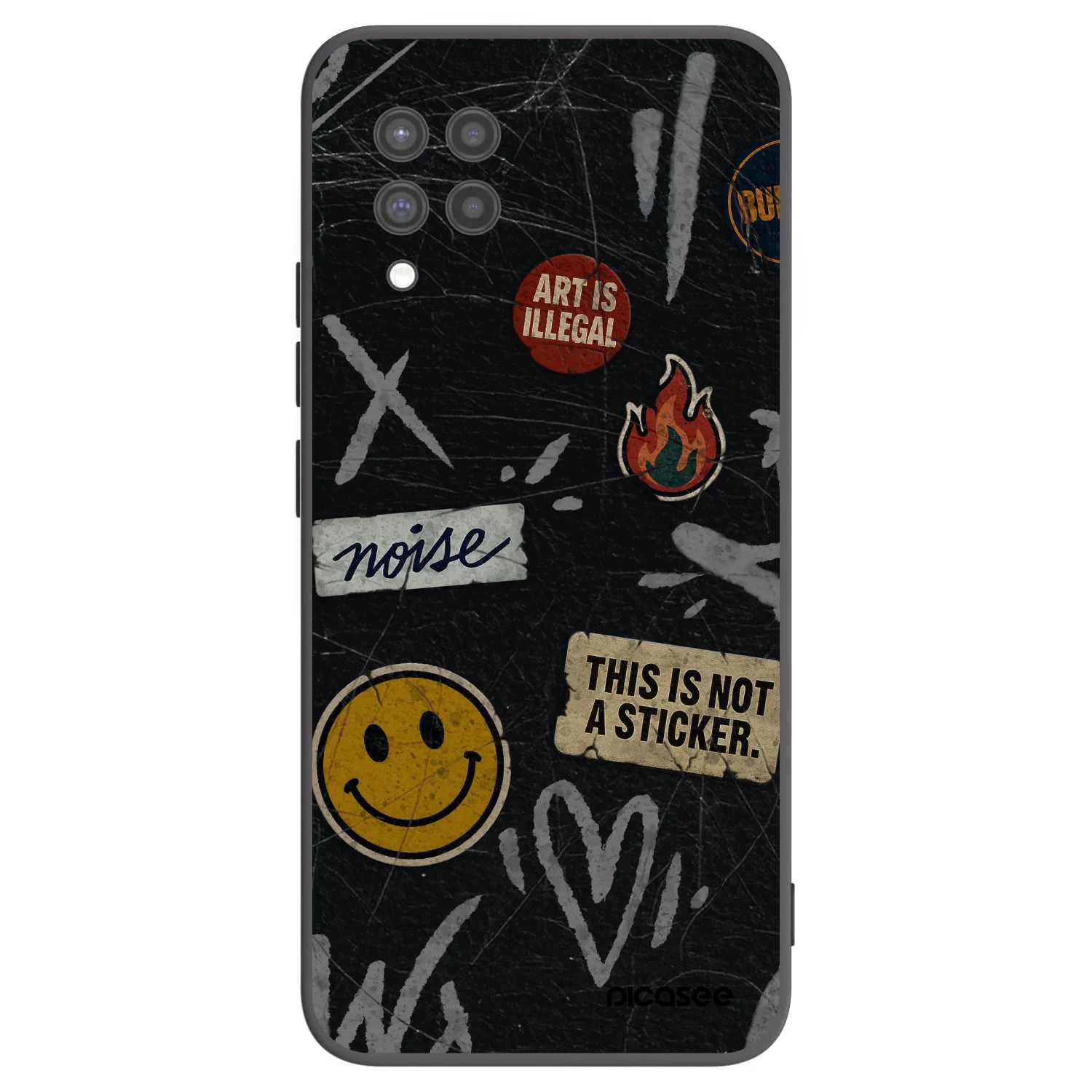 Picasee silikonový černý obal pro Samsung Galaxy A42 A426B - STICKERS x TAGS