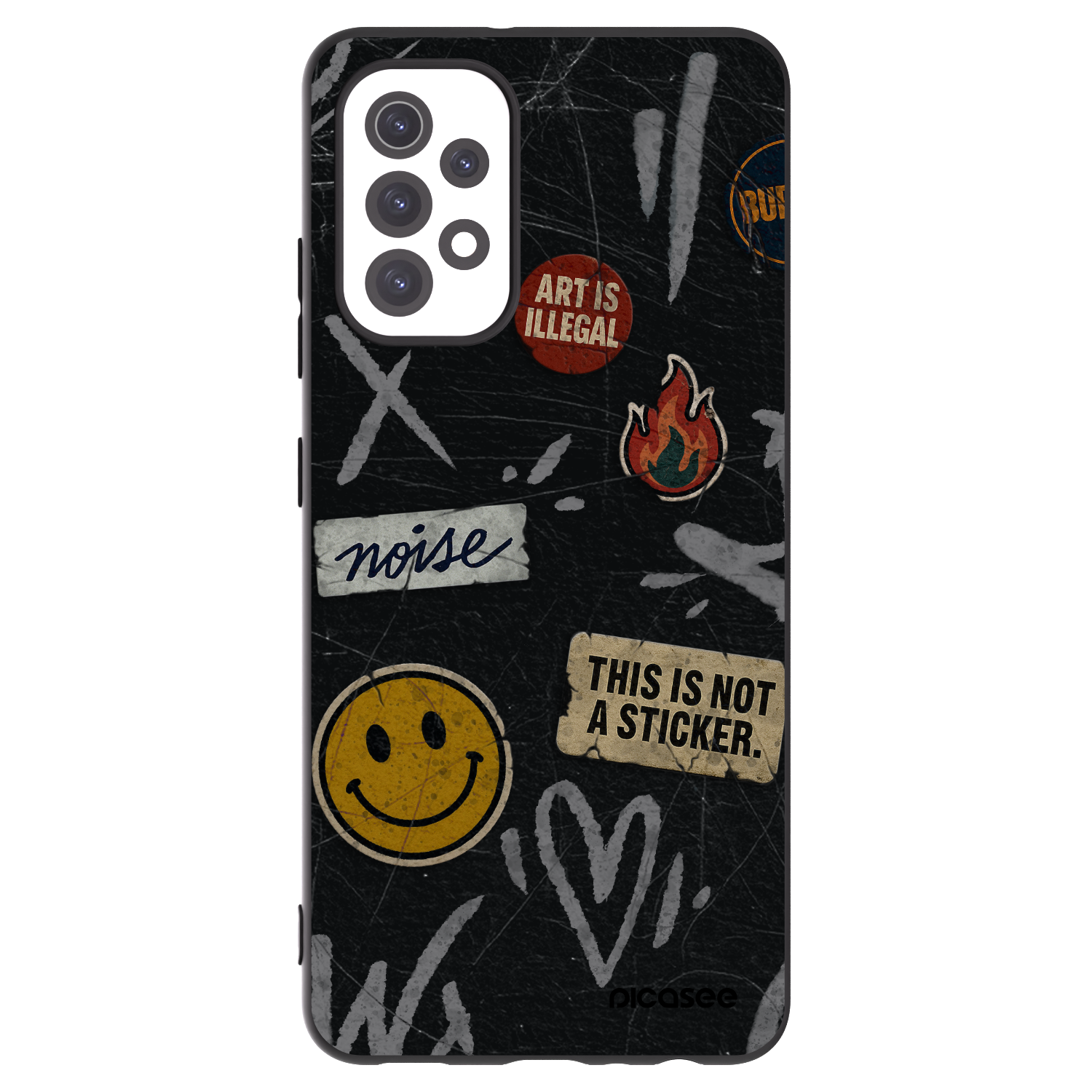 Picasee silikonový černý obal pro Samsung Galaxy A32 5G A326B - STICKERS x TAGS