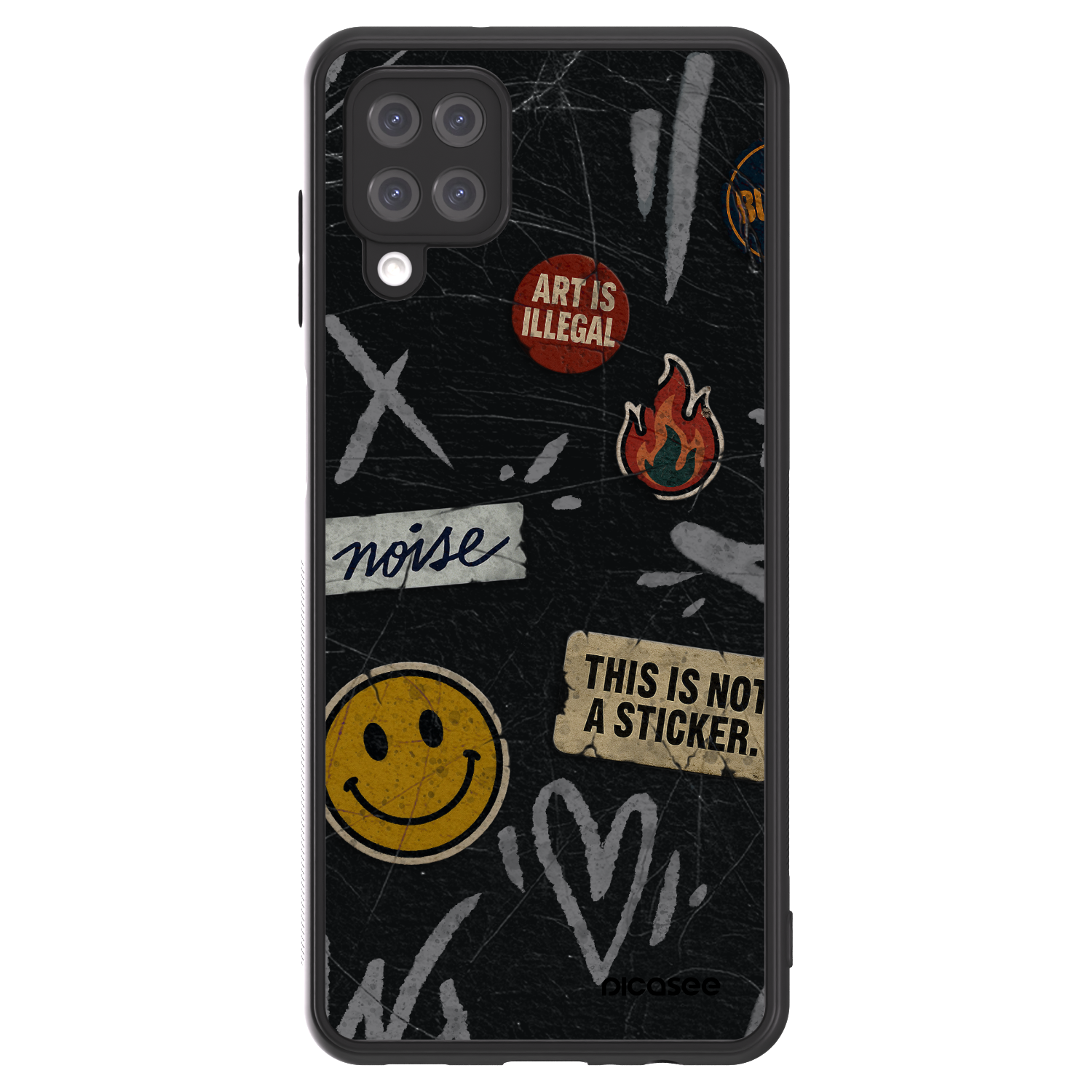 Picasee ULTIMATE CASE pro Samsung Galaxy A12 A125F - STICKERS x TAGS