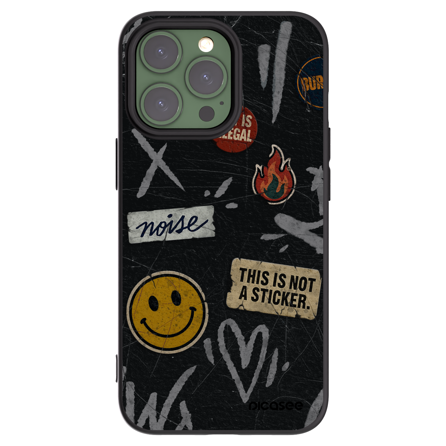 Picasee silikonový černý obal pro Apple iPhone 13 Pro - STICKERS x TAGS