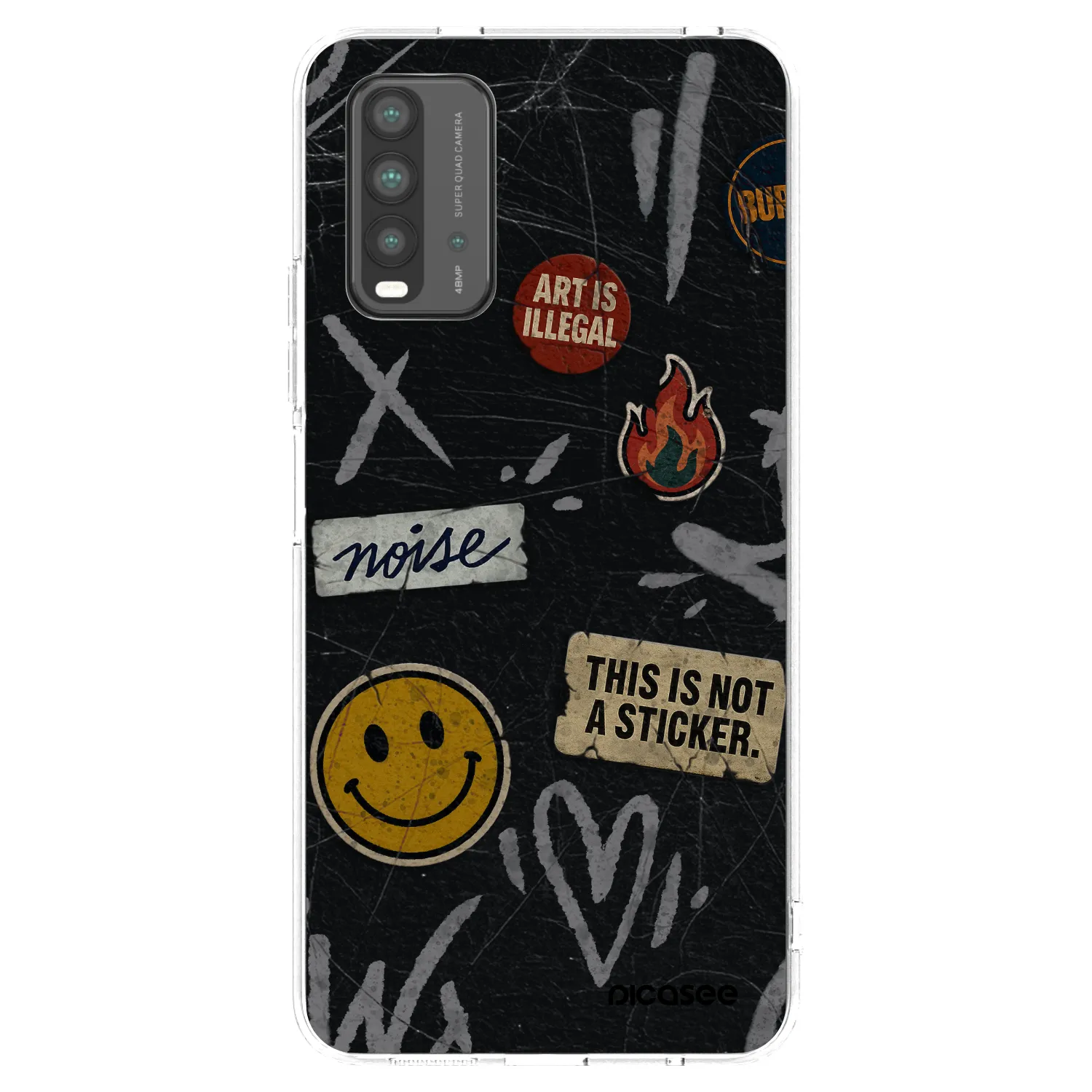 Picasee silikonový černý obal pro Xiaomi Redmi 9T - STICKERS x TAGS