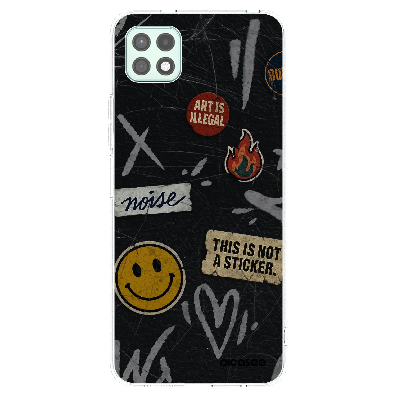 Picasee silikonový průhledný obal pro Samsung Galaxy A22 A226B 5G - STICKERS x TAGS