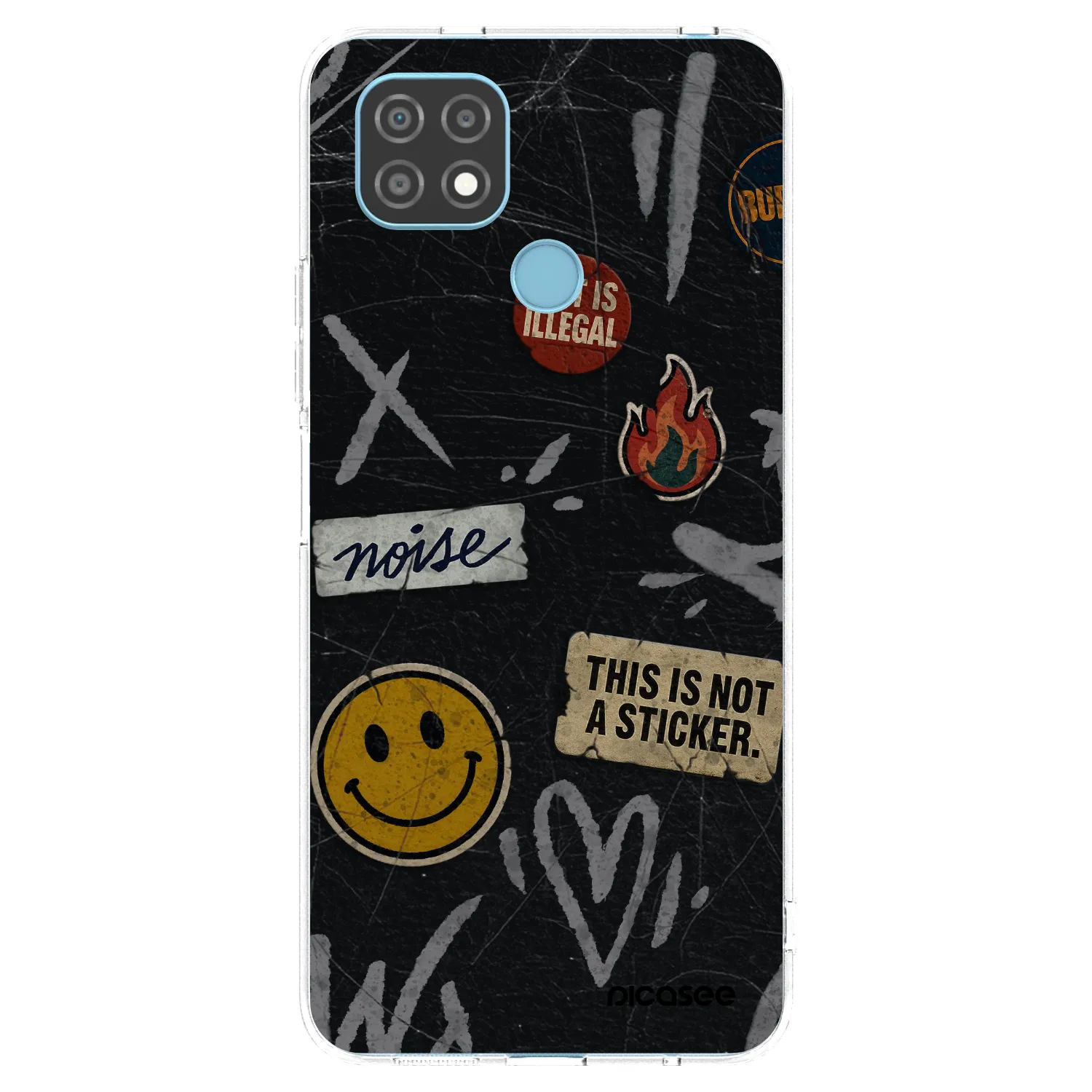 Picasee silikonový průhledný obal pro Realme C21 - STICKERS x TAGS