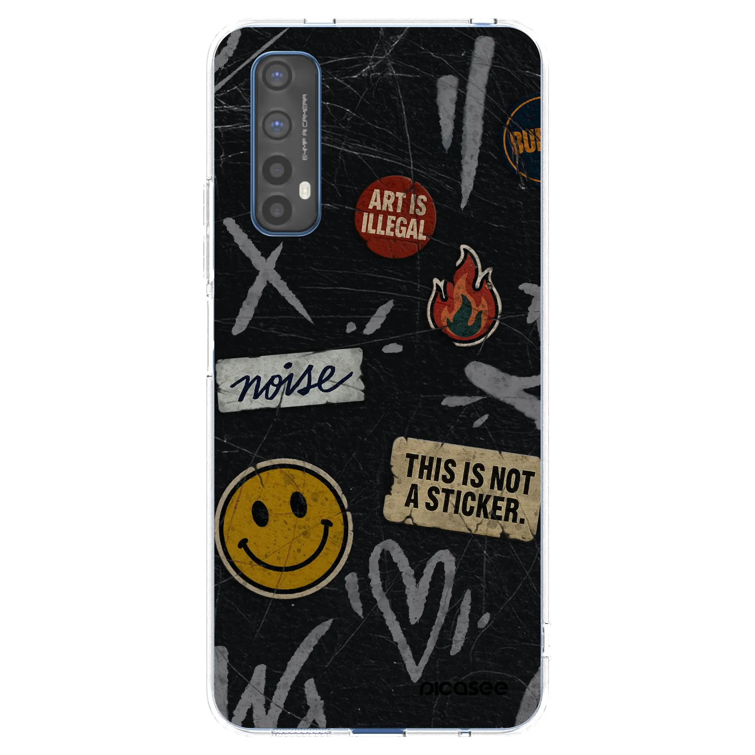 Picasee silikonový průhledný obal pro Realme 7 - STICKERS x TAGS