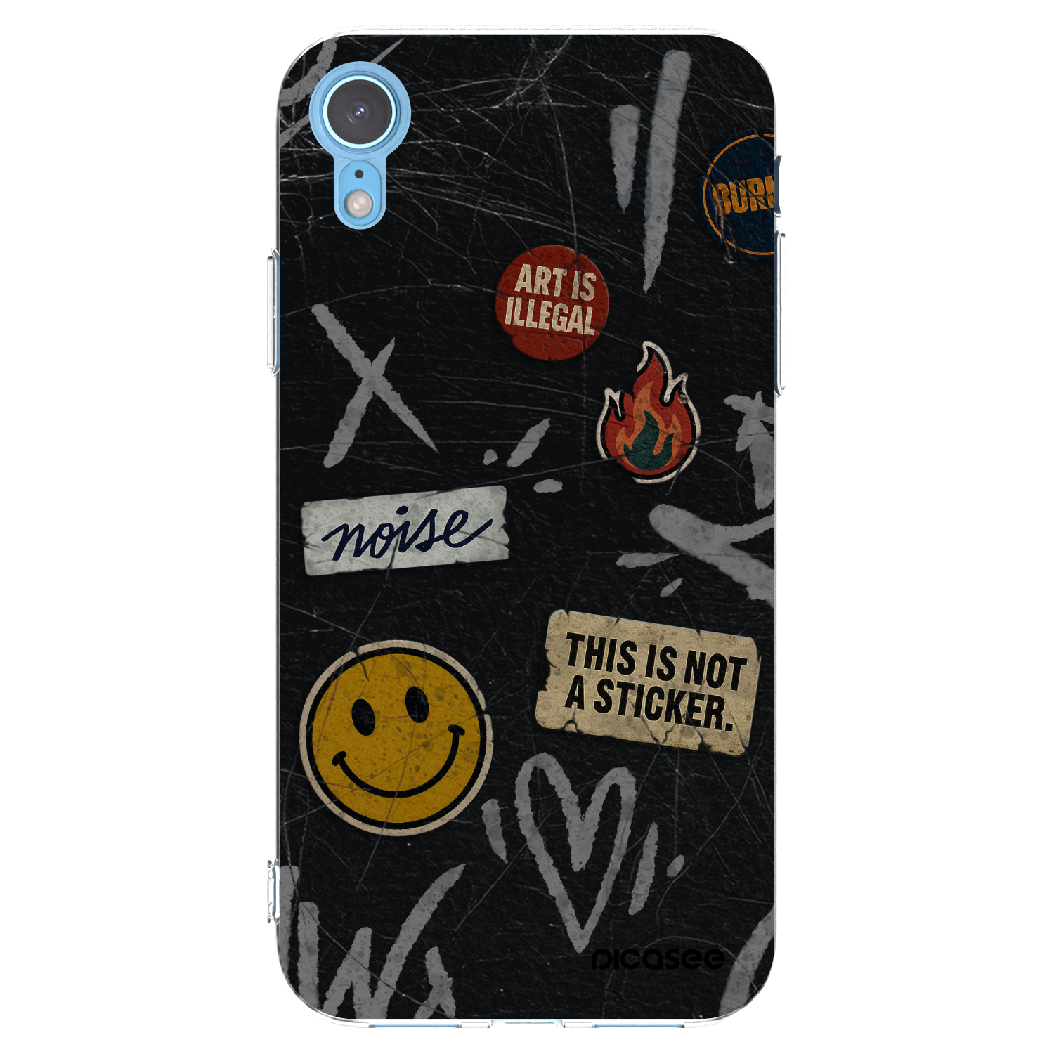 Picasee silikonový průhledný obal pro Apple iPhone XR - STICKERS x TAGS