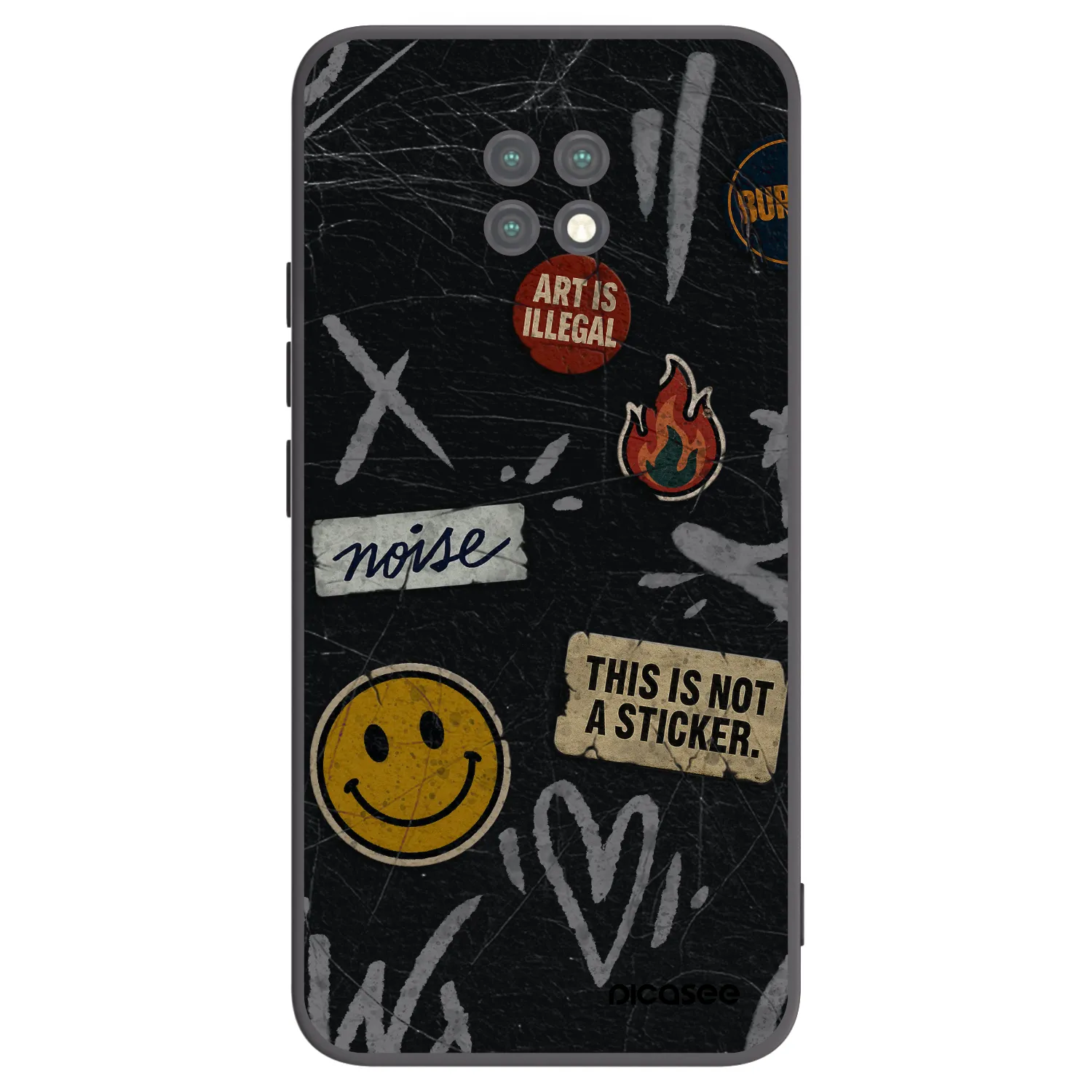 Picasee silikonový černý obal pro Xiaomi Redmi Note 9T - STICKERS x TAGS