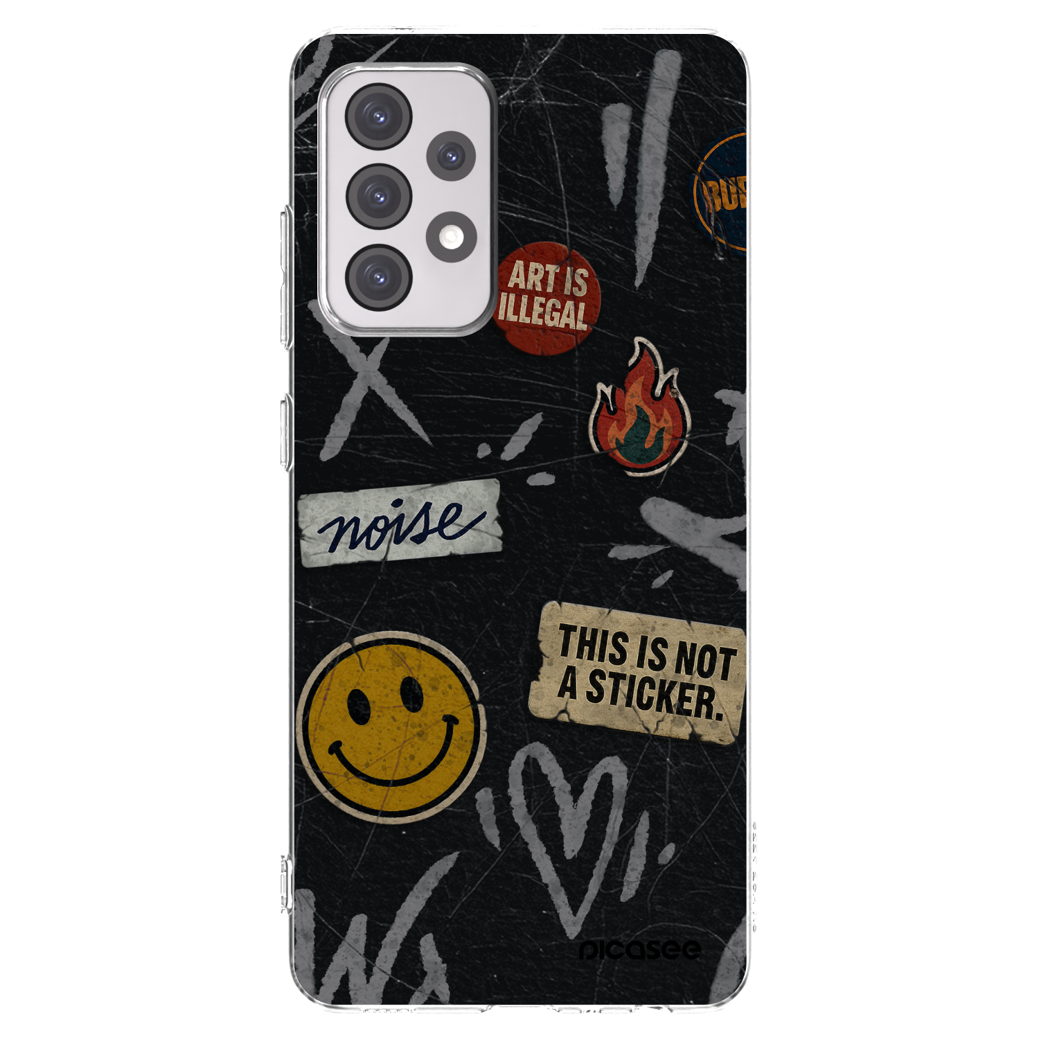 Picasee silikonový průhledný obal pro Samsung Galaxy A52s 5G A528B - STICKERS x TAGS