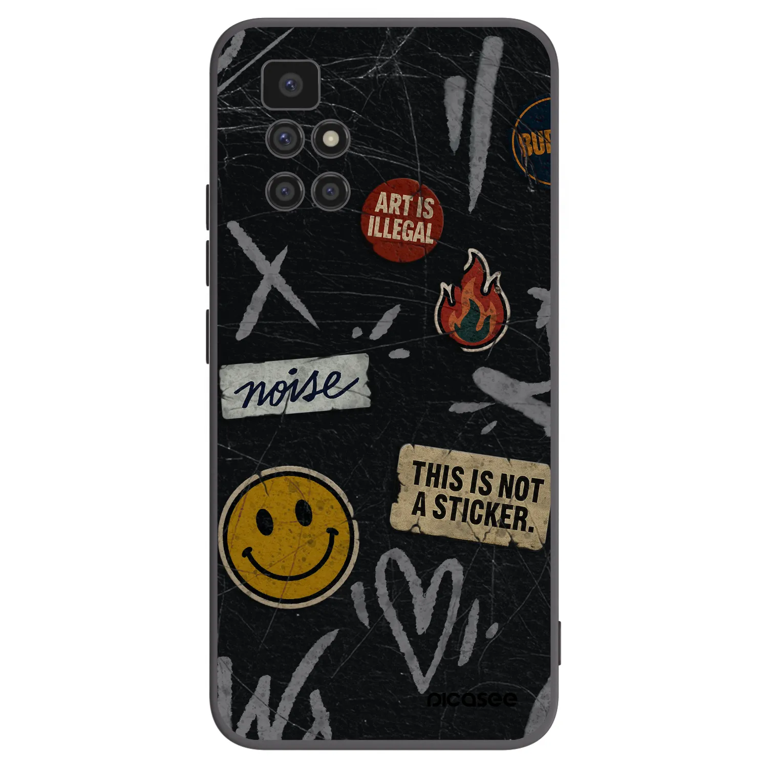 Picasee silikonový černý obal pro Xiaomi Redmi 10 - STICKERS x TAGS
