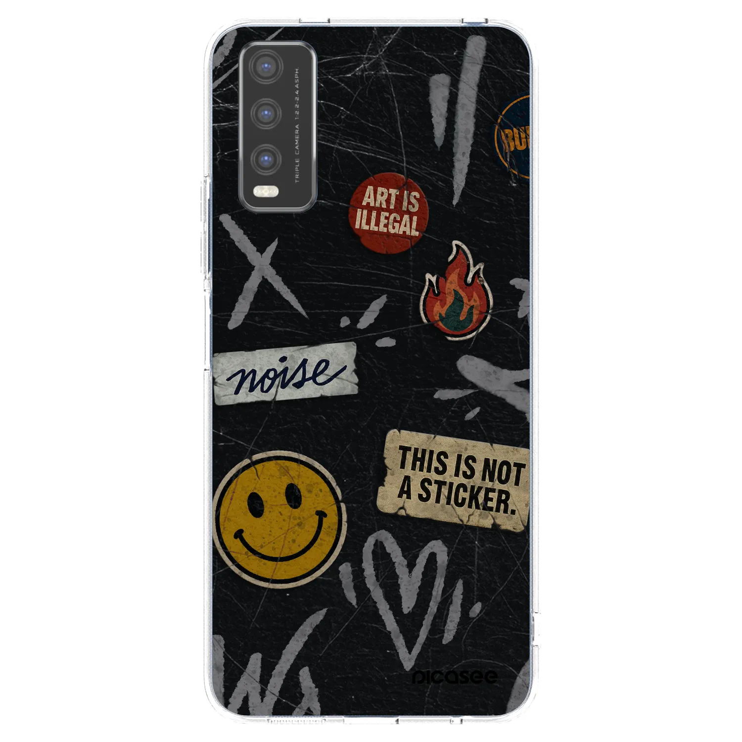 Picasee silikonový průhledný obal pro Vivo Y20s - STICKERS x TAGS