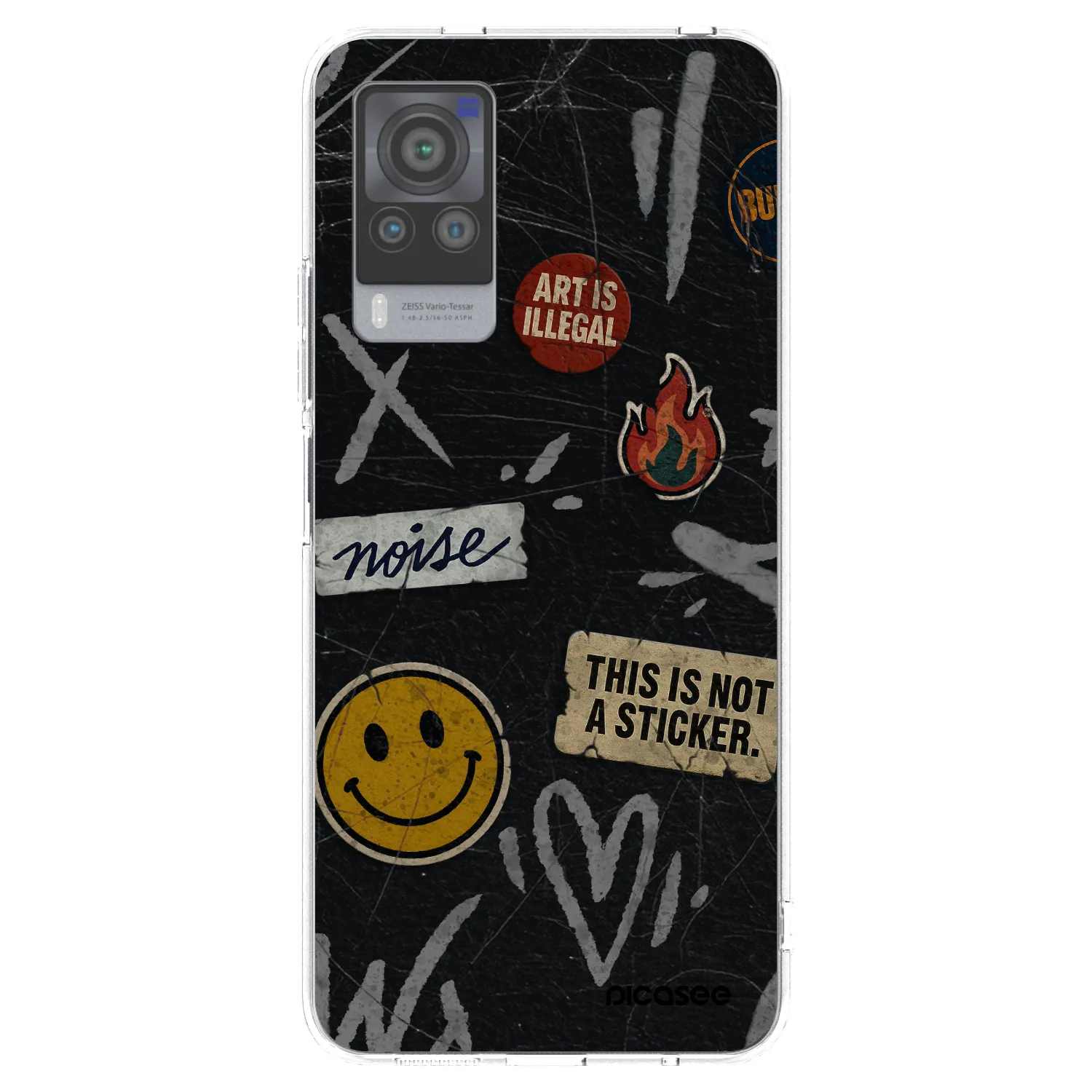 Picasee silikonový průhledný obal pro Vivo X60 Pro 5G - STICKERS x TAGS
