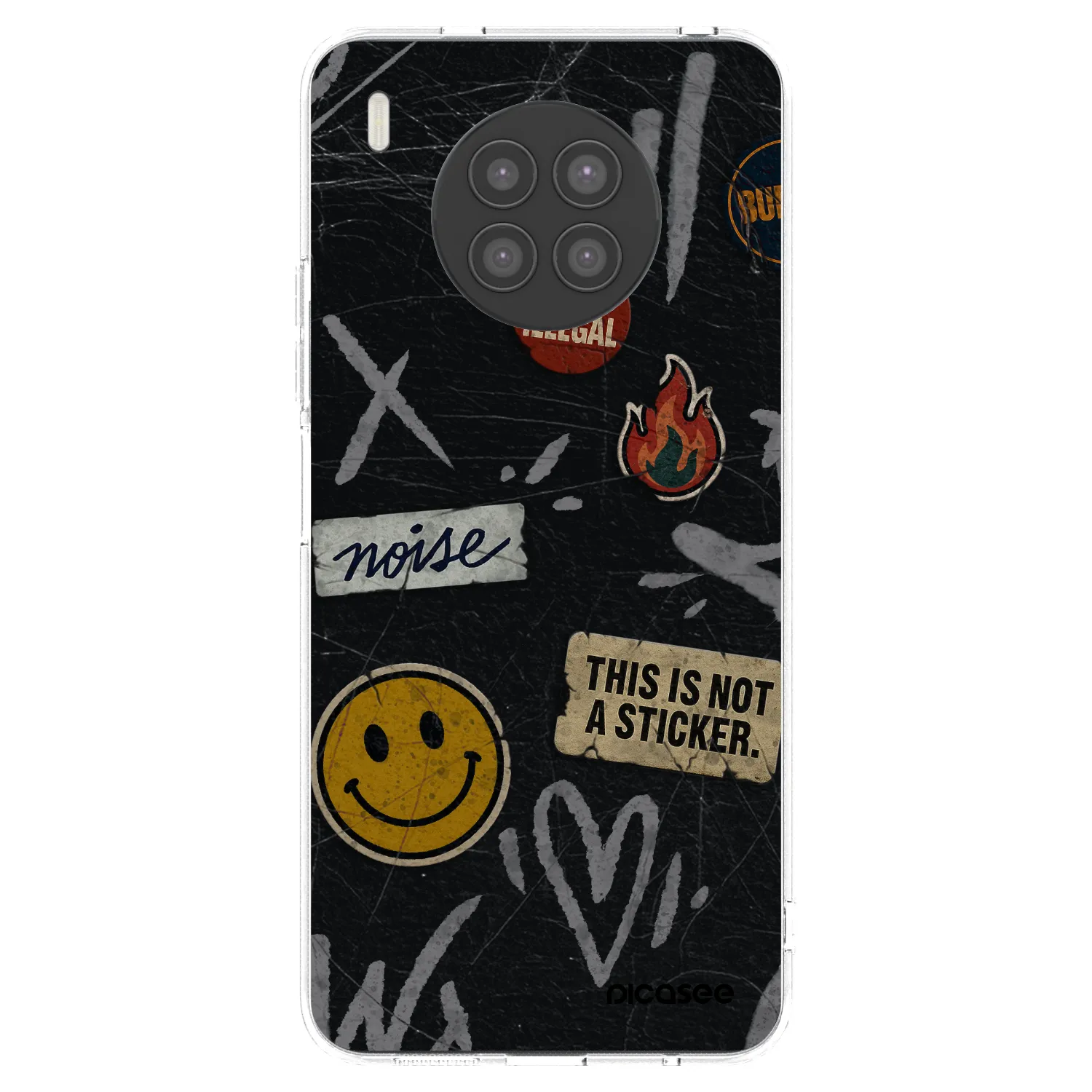 Picasee silikonový průhledný obal pro Huawei Nova 8i - STICKERS x TAGS