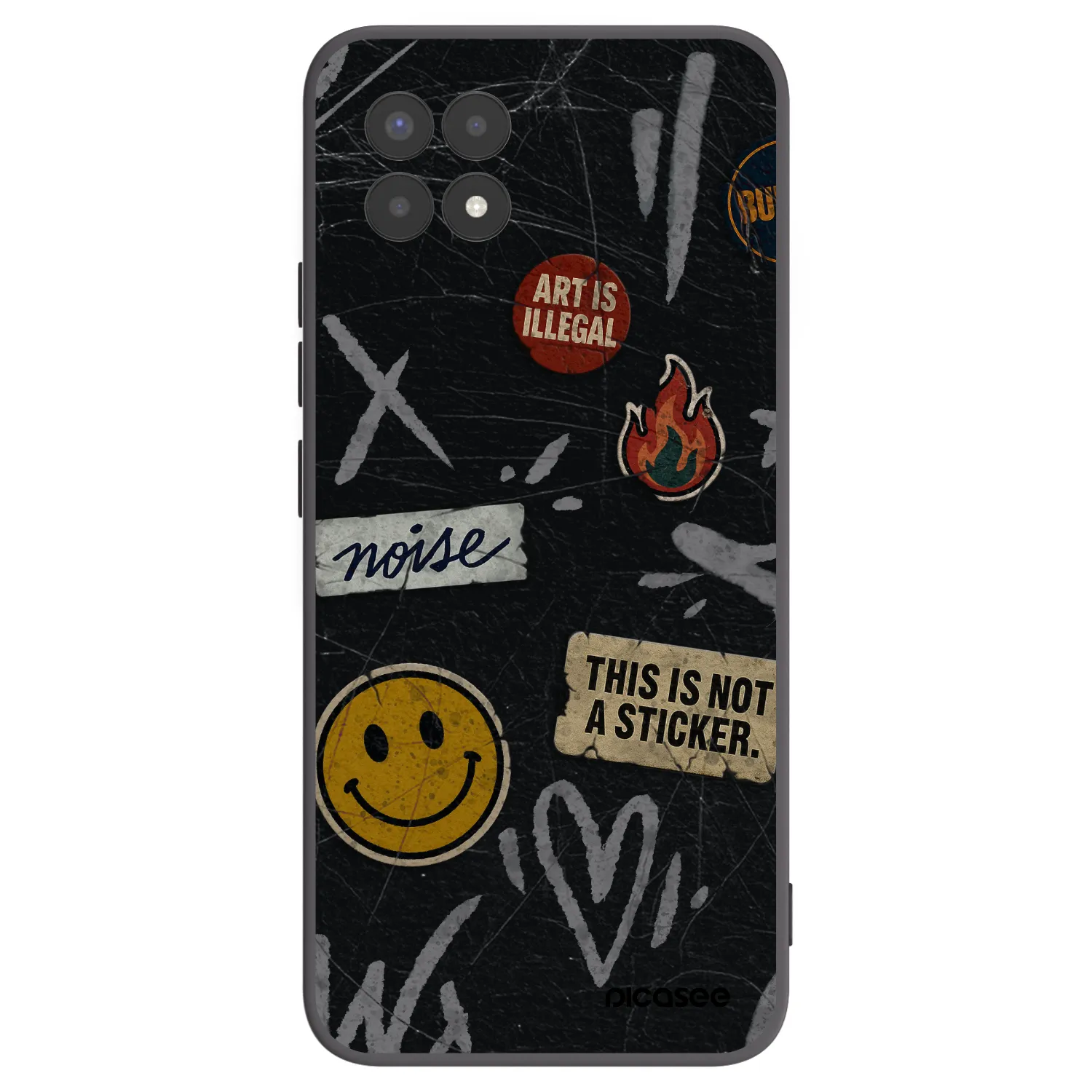 Picasee silikonový černý obal pro Realme 8i - STICKERS x TAGS