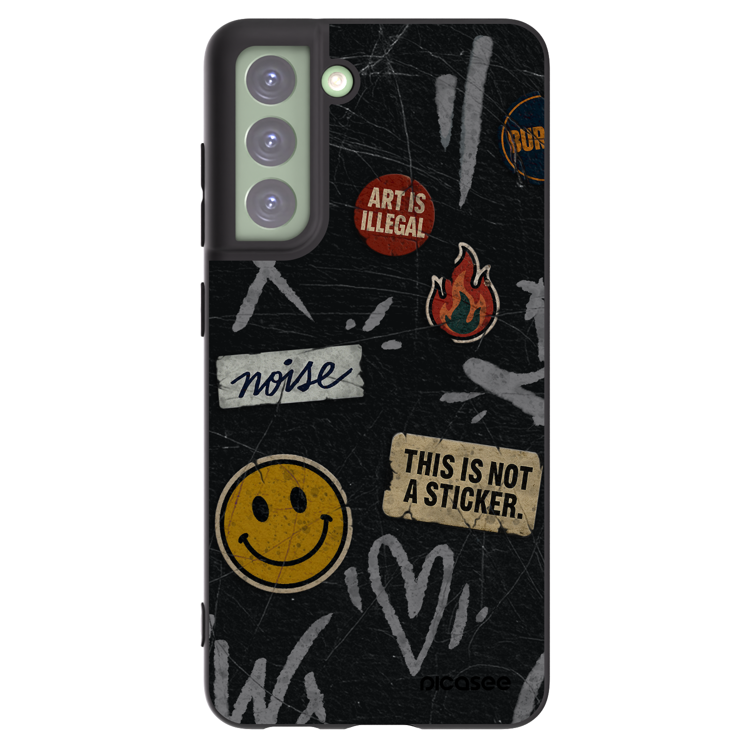 Picasee silikonový černý obal pro Samsung Galaxy S21 FE 5G - STICKERS x TAGS