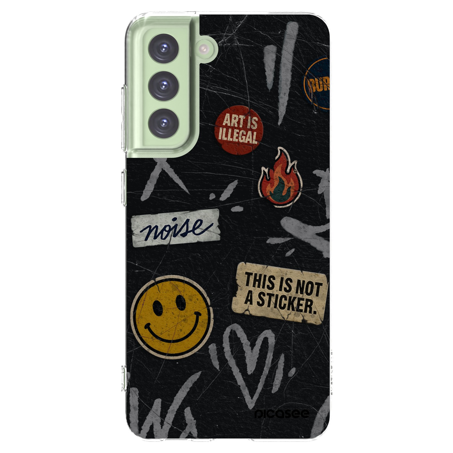 Picasee silikonový průhledný obal pro Samsung Galaxy S21 FE 5G - STICKERS x TAGS