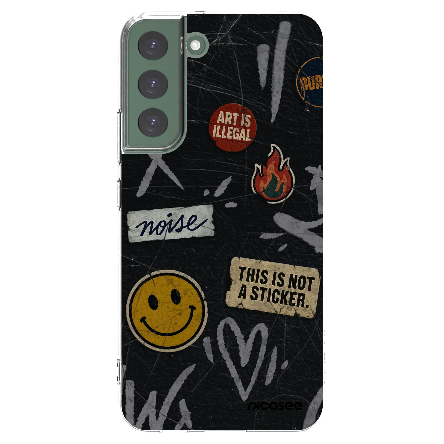 Picasee silikonový průhledný obal pro Samsung Galaxy S22+ 5G - STICKERS x TAGS