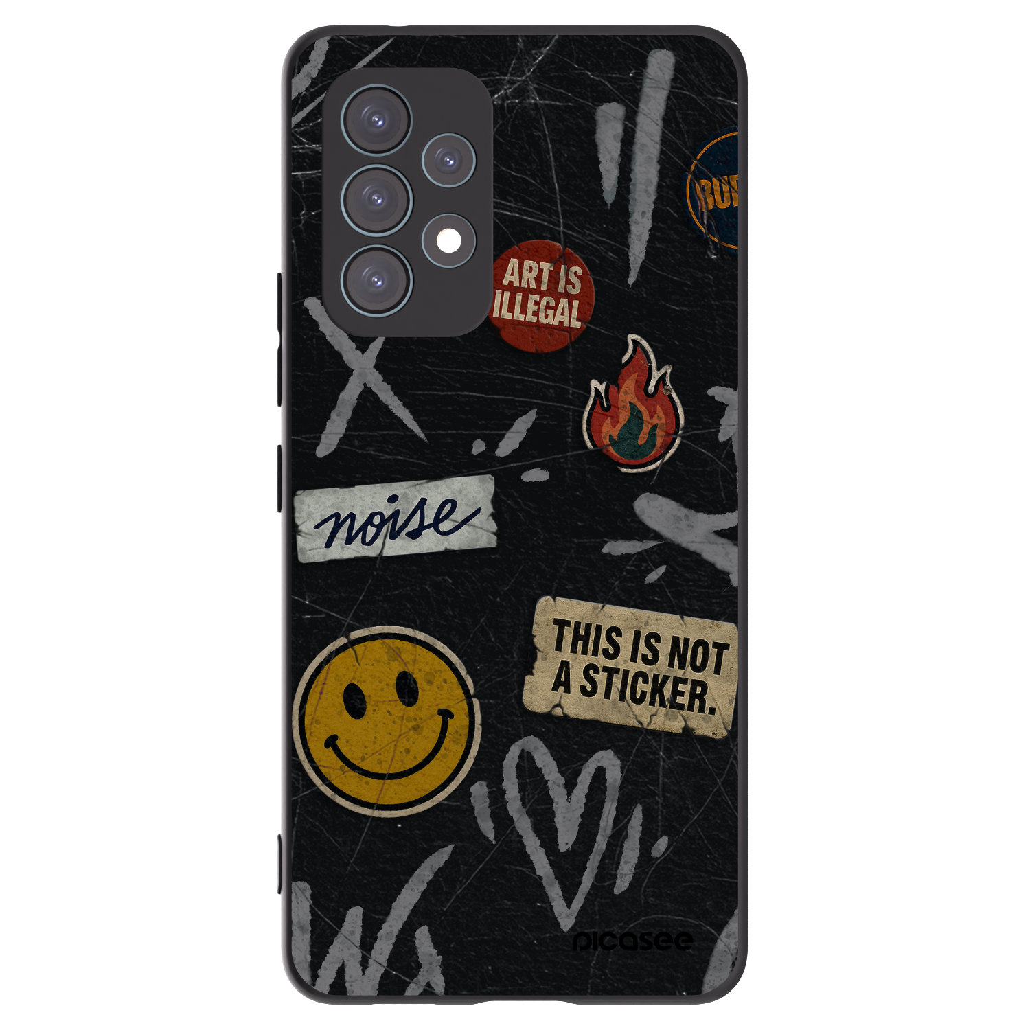 Picasee silikonový černý obal pro Samsung Galaxy A53 5G A536 - STICKERS x TAGS
