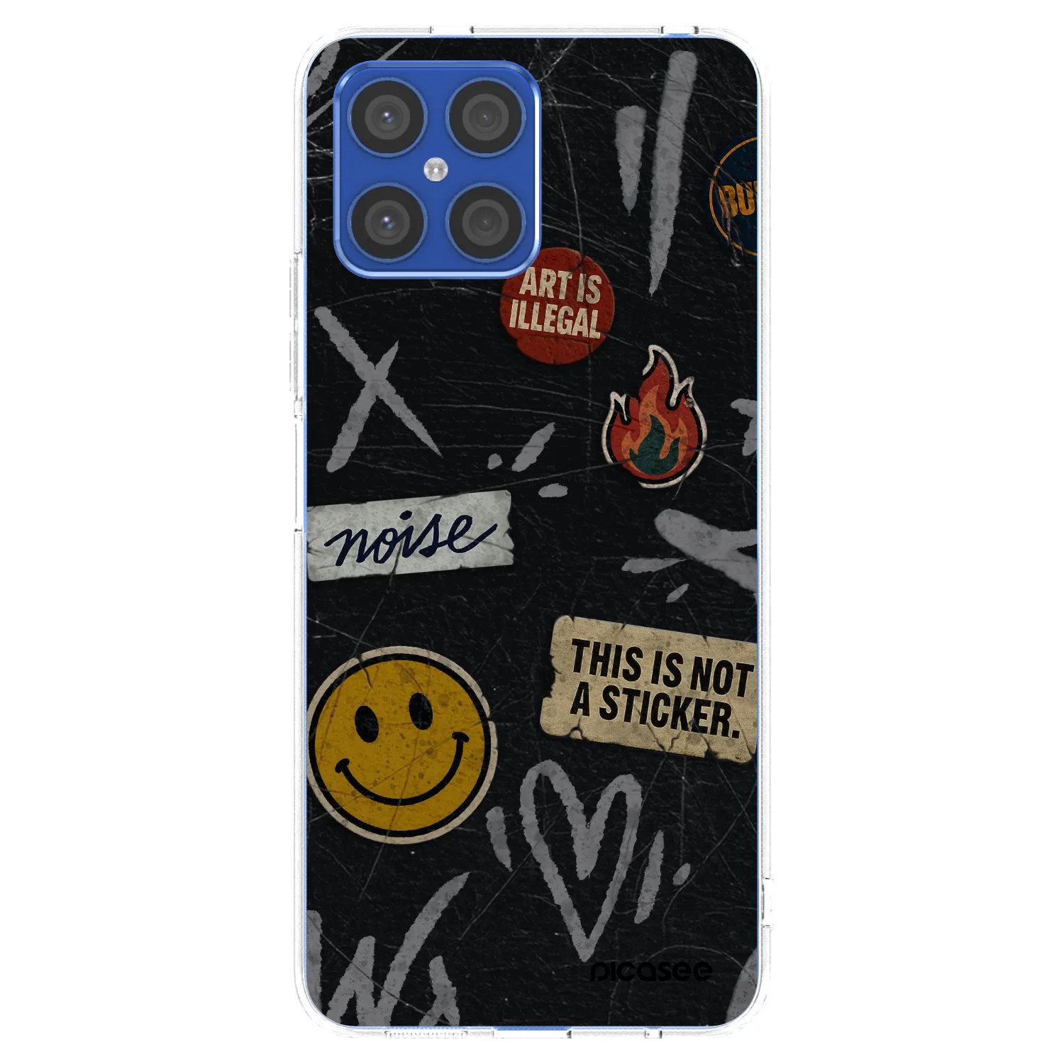 Picasee silikonový průhledný obal pro Honor X8 4G - STICKERS x TAGS