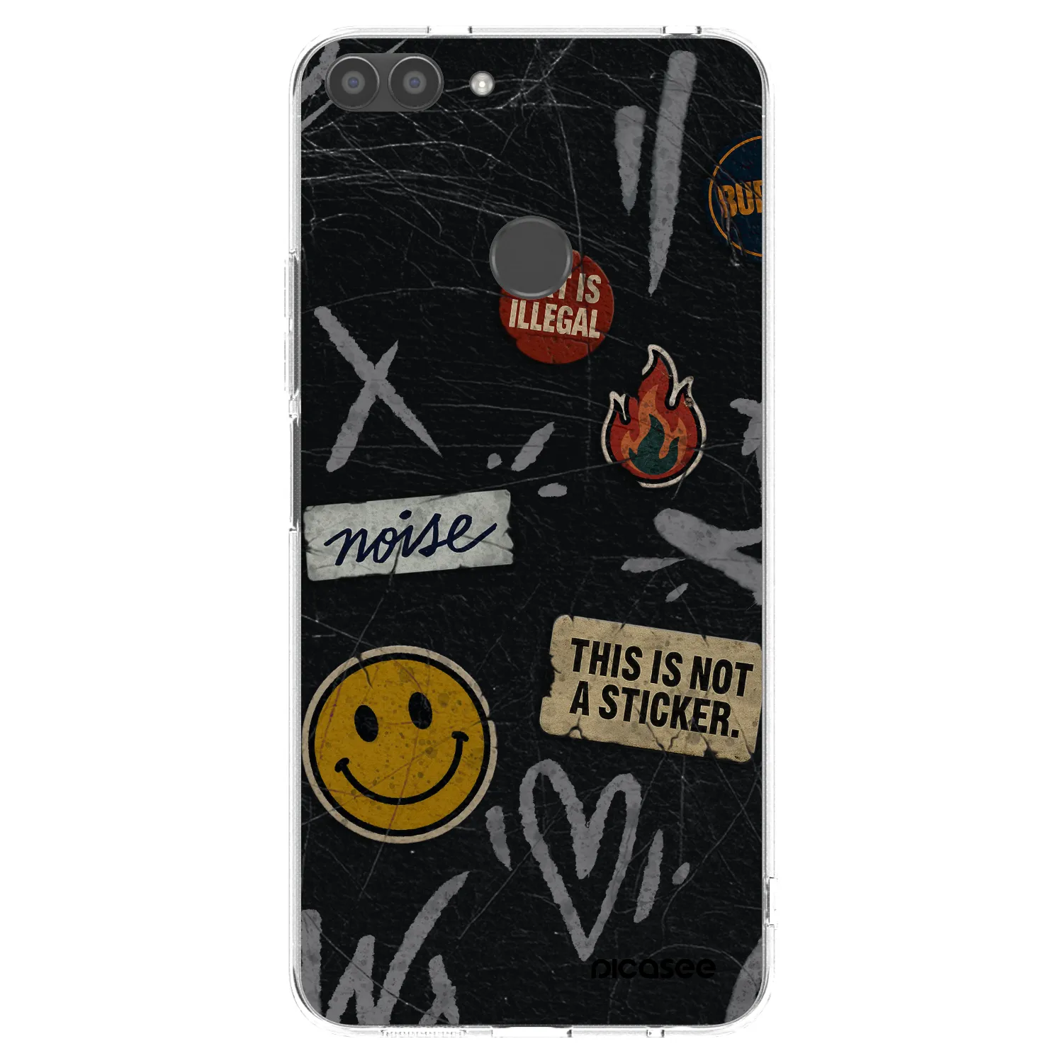 Picasee silikonový průhledný obal pro Huawei P Smart - STICKERS x TAGS