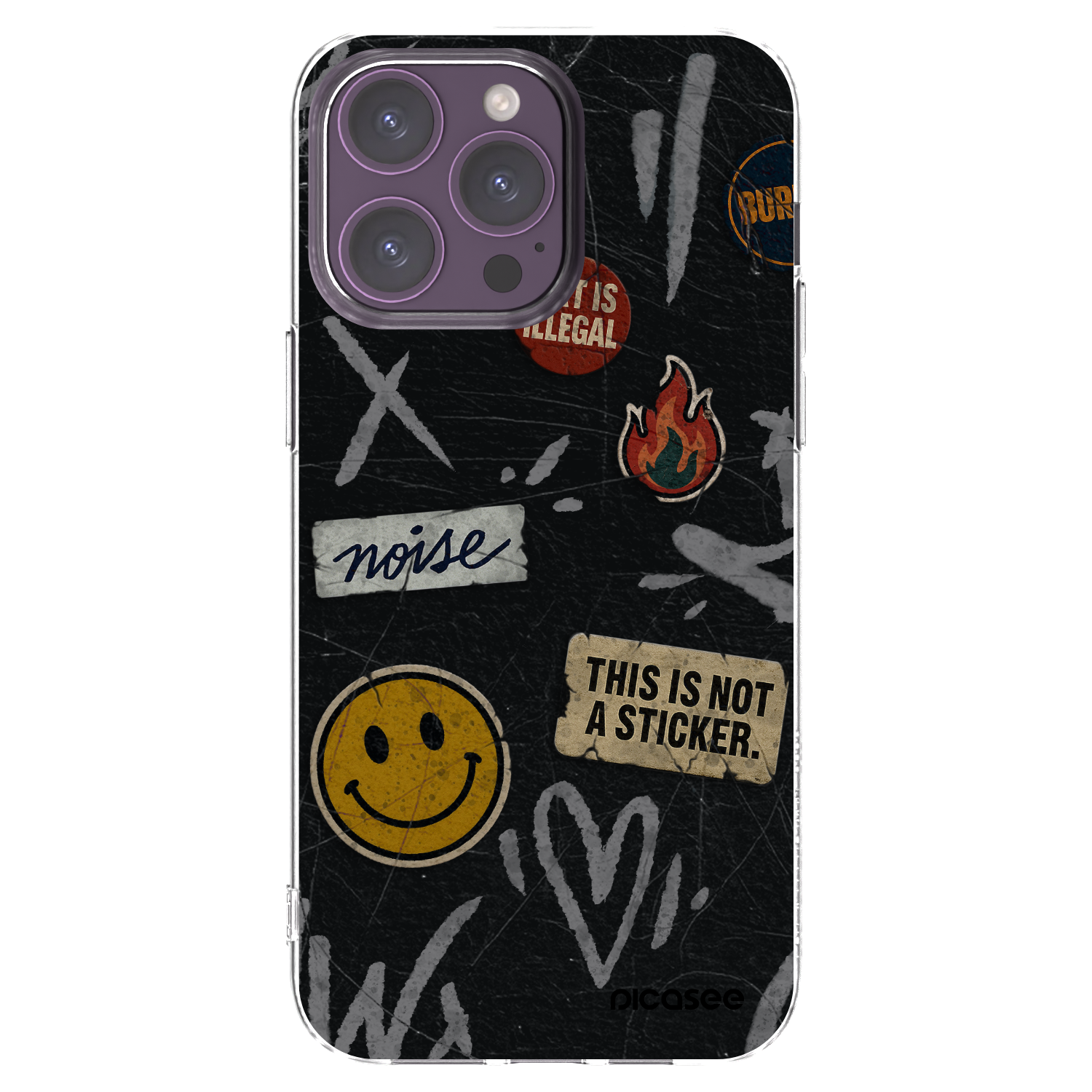 Picasee silikonový průhledný obal pro Apple iPhone 14 Pro Max - STICKERS x TAGS