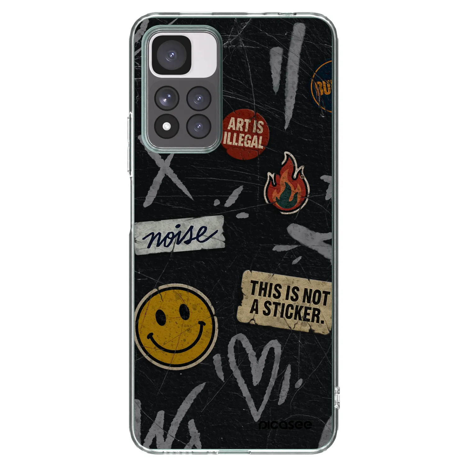 Picasee silikonový průhledný obal pro Xiaomi Redmi Note 11 Pro+ 5G - STICKERS x TAGS