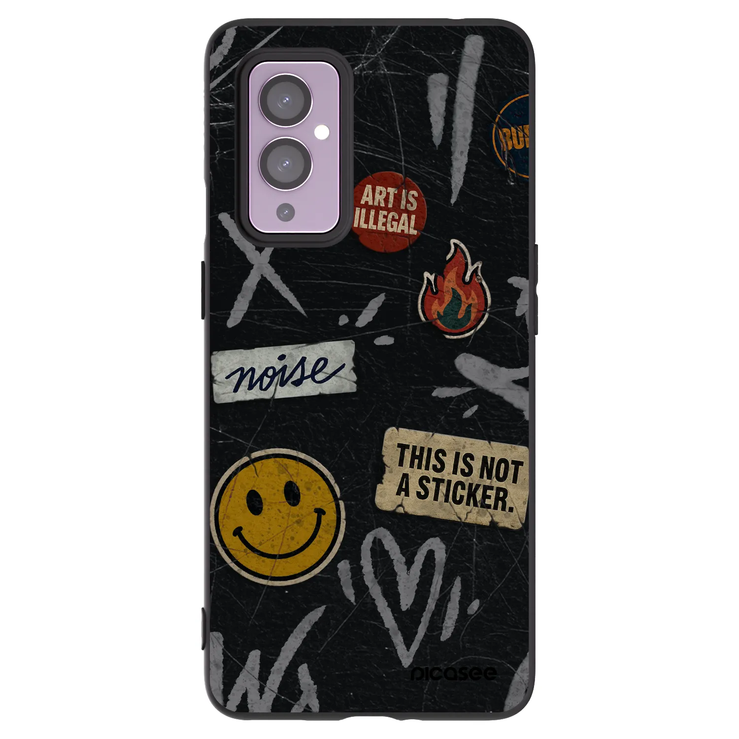 Picasee silikonový černý obal pro OnePlus 9 - STICKERS x TAGS