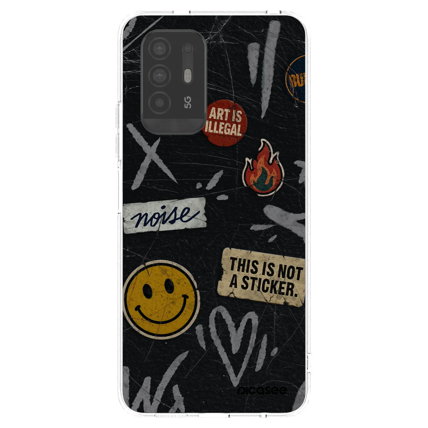 Picasee silikonový průhledný obal pro OPPO A94 5G - STICKERS x TAGS