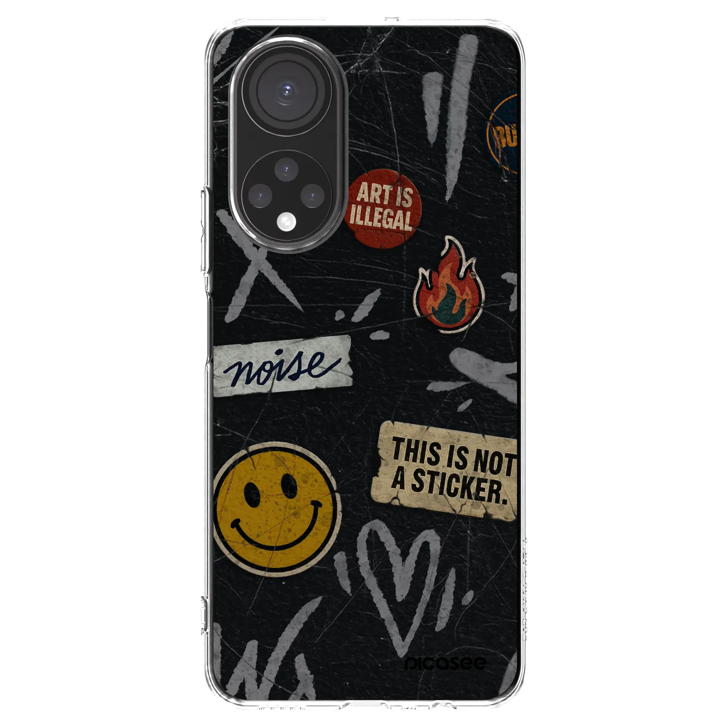 Picasee silikonový průhledný obal pro Honor X7 - STICKERS x TAGS
