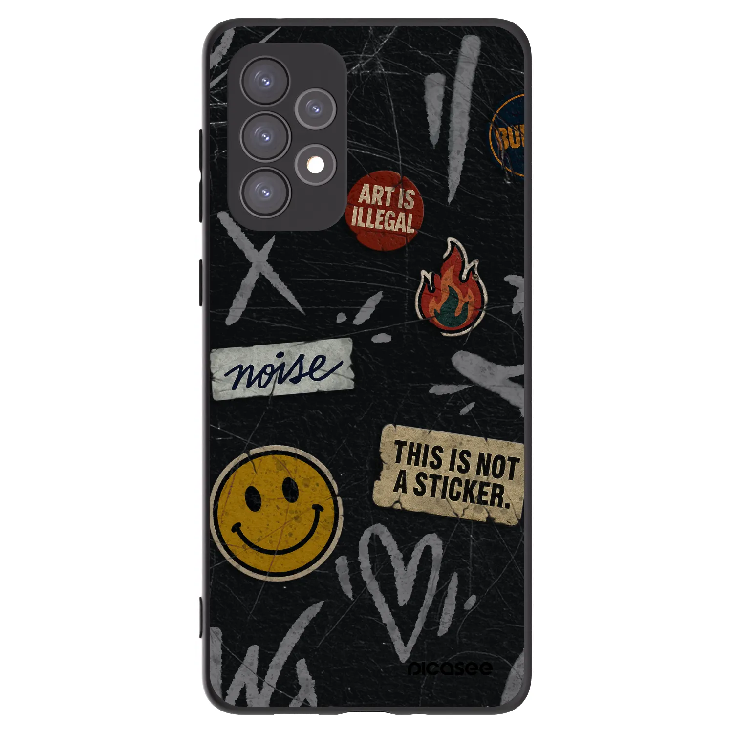 Picasee silikonový černý obal pro Samsung Galaxy A73 5G - STICKERS x TAGS