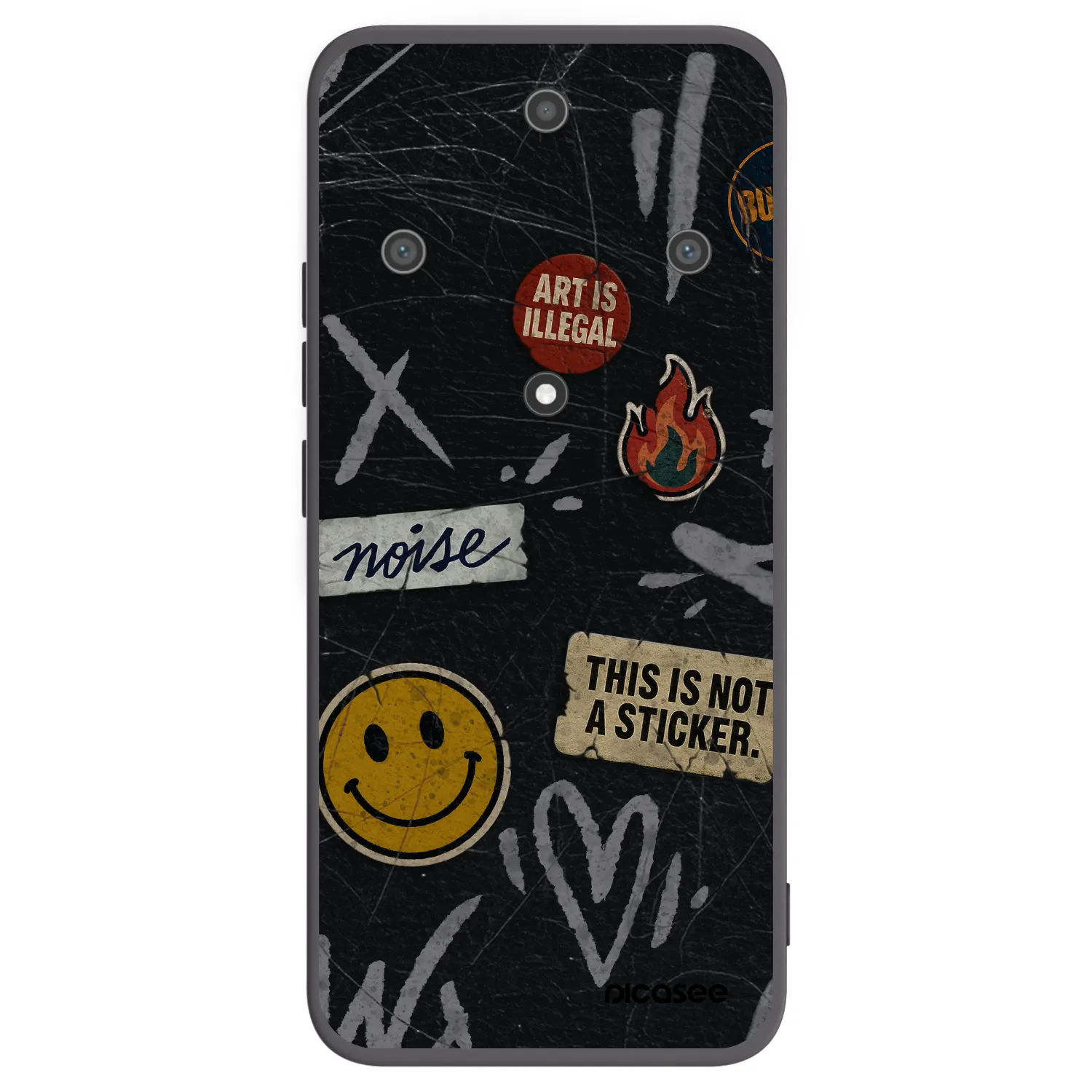 Picasee silikonový černý obal pro Honor Magic5 Lite 5G - STICKERS x TAGS