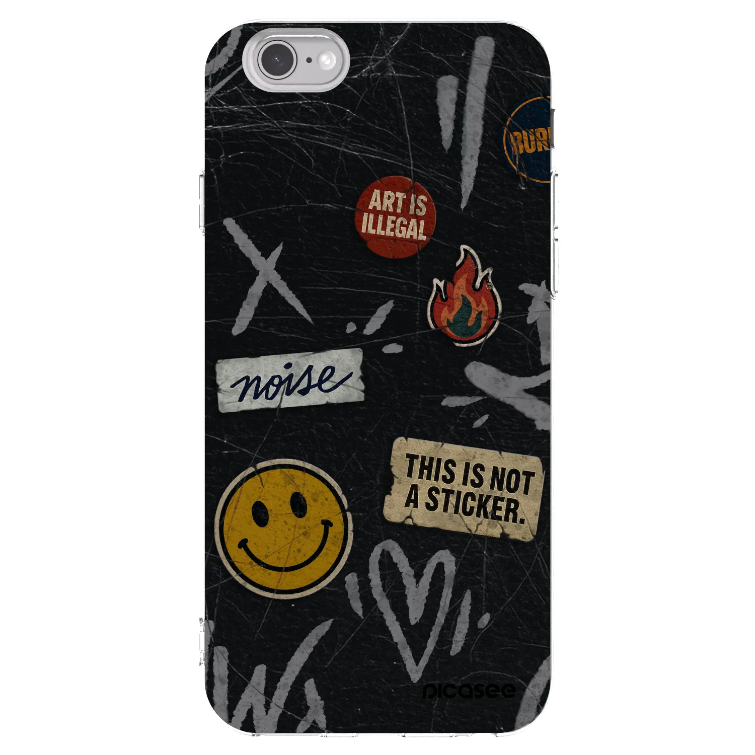 Picasee silikonový průhledný obal pro Apple iPhone 6/6S - STICKERS x TAGS