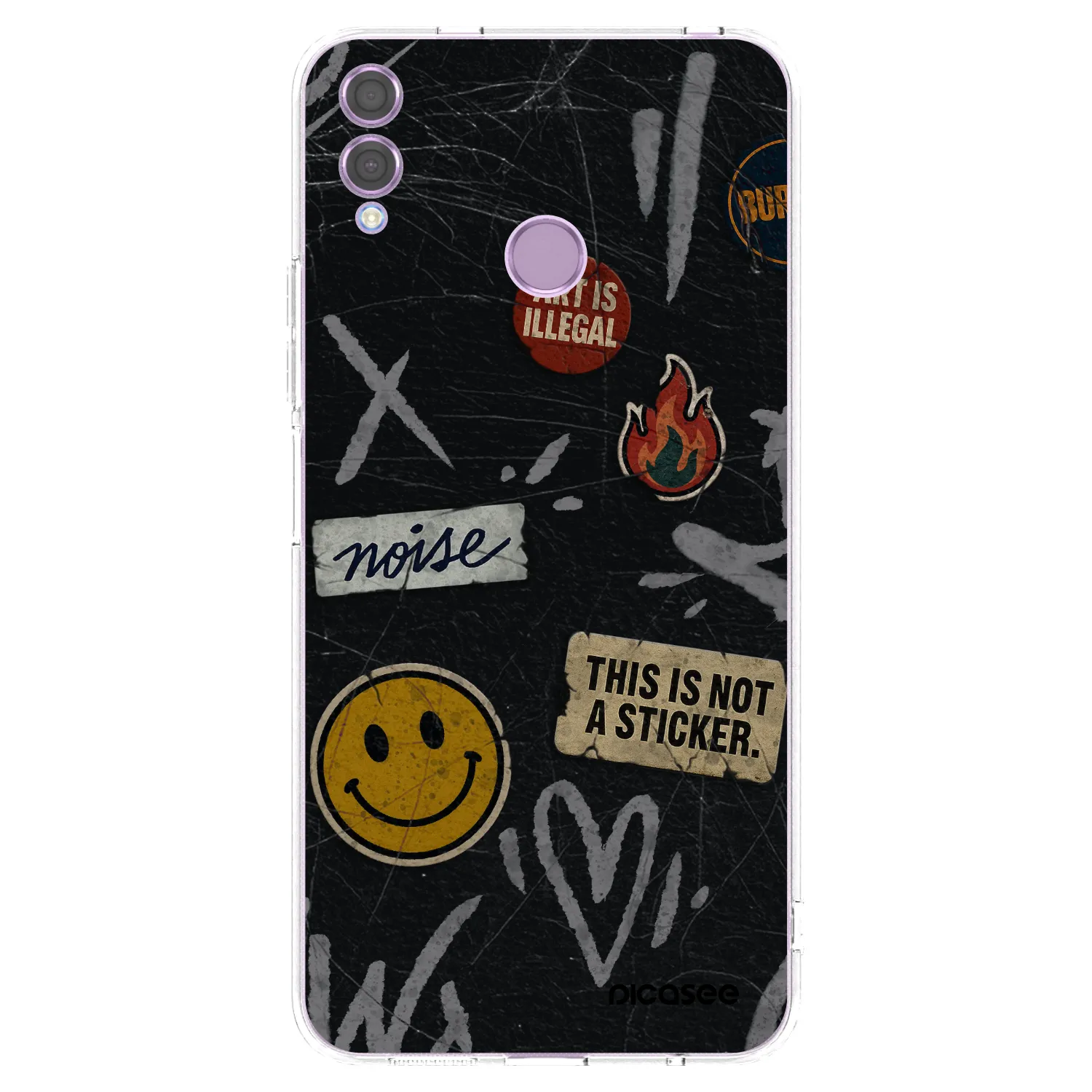 Picasee silikonový průhledný obal pro Honor 8X - STICKERS x TAGS