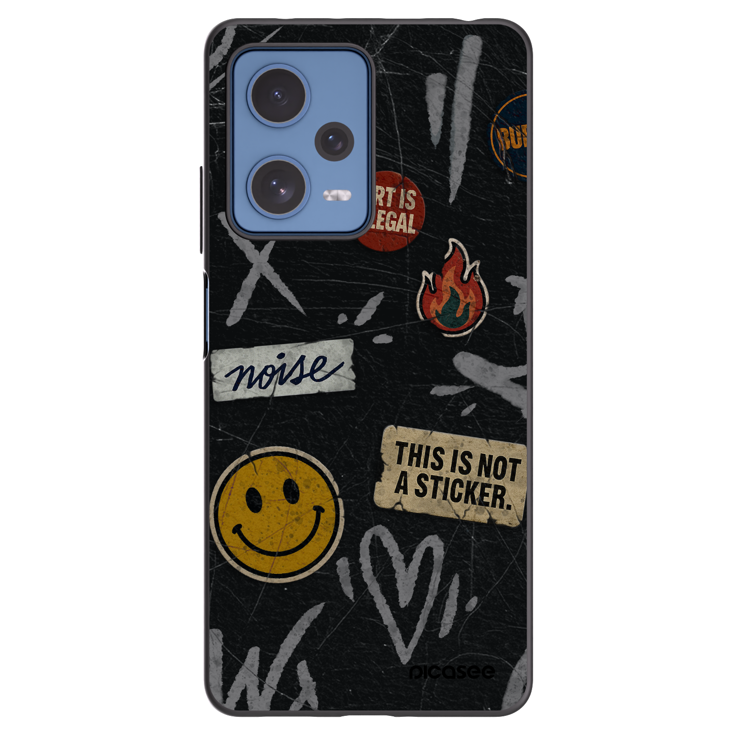 Picasee silikonový černý obal pro Xiaomi Redmi Note 12 Pro 5G - STICKERS x TAGS