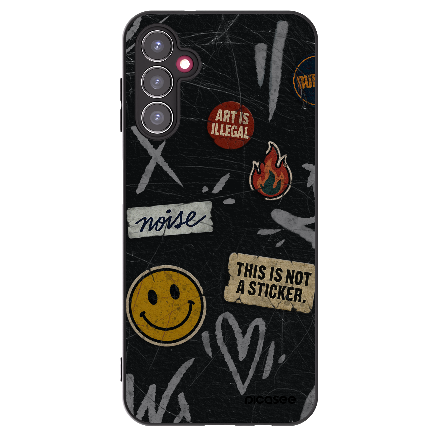 Picasee silikonový černý obal pro Samsung Galaxy A14 4G A145R - STICKERS x TAGS