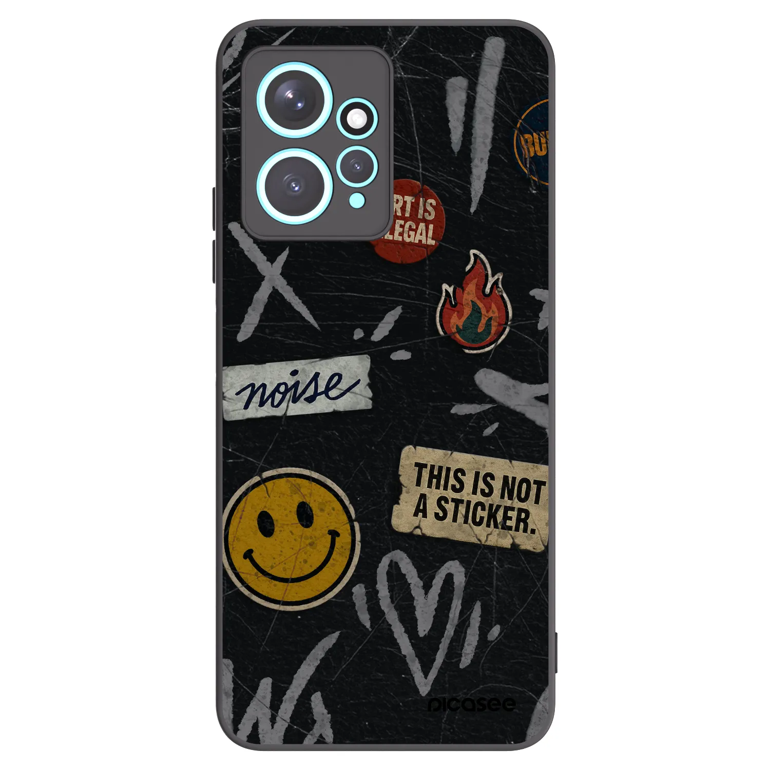 Picasee silikonový černý obal pro Xiaomi Redmi Note 12 4G - STICKERS x TAGS