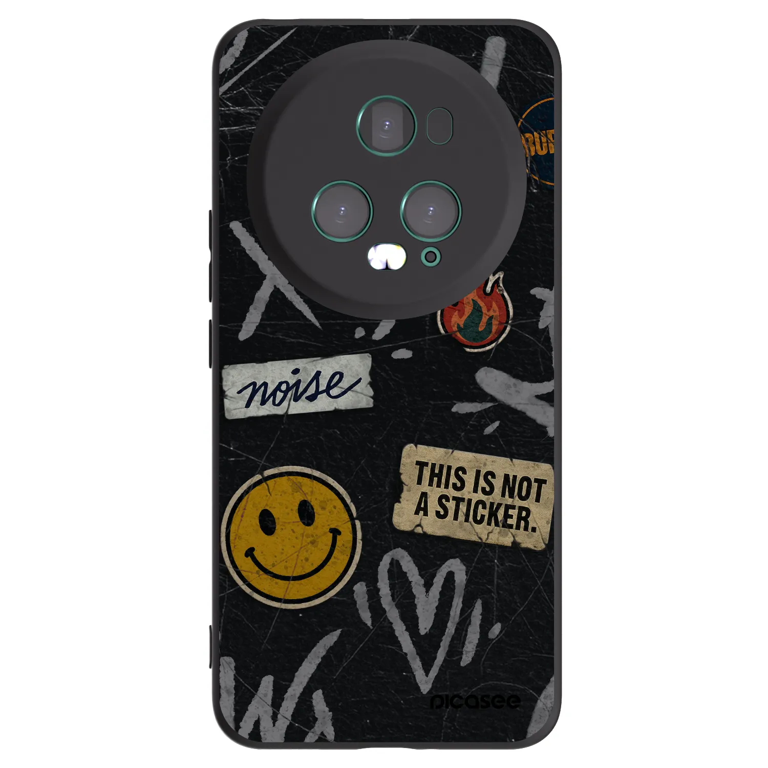 Picasee silikonový černý obal pro Honor Magic5 Pro - STICKERS x TAGS